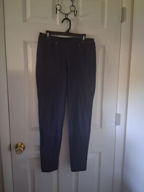 Women's Navy Straight-Leg Pull-On Pants